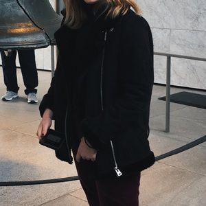 topshop shearling bike jacket